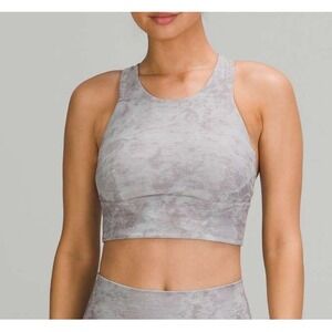 Lululemon Wunder Train Longline Bra Marble Dye Medium Support Yoga Size 6